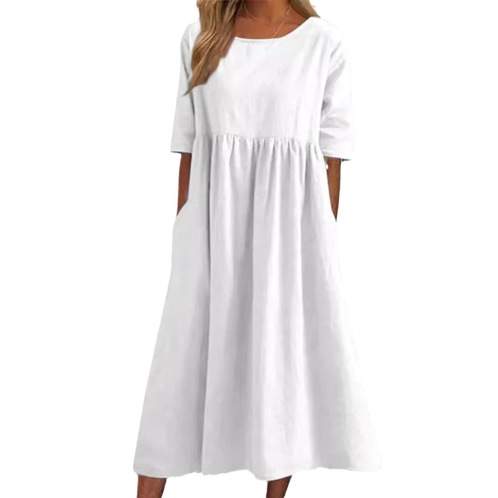 Becimi Women's Pleated Pocket Dress