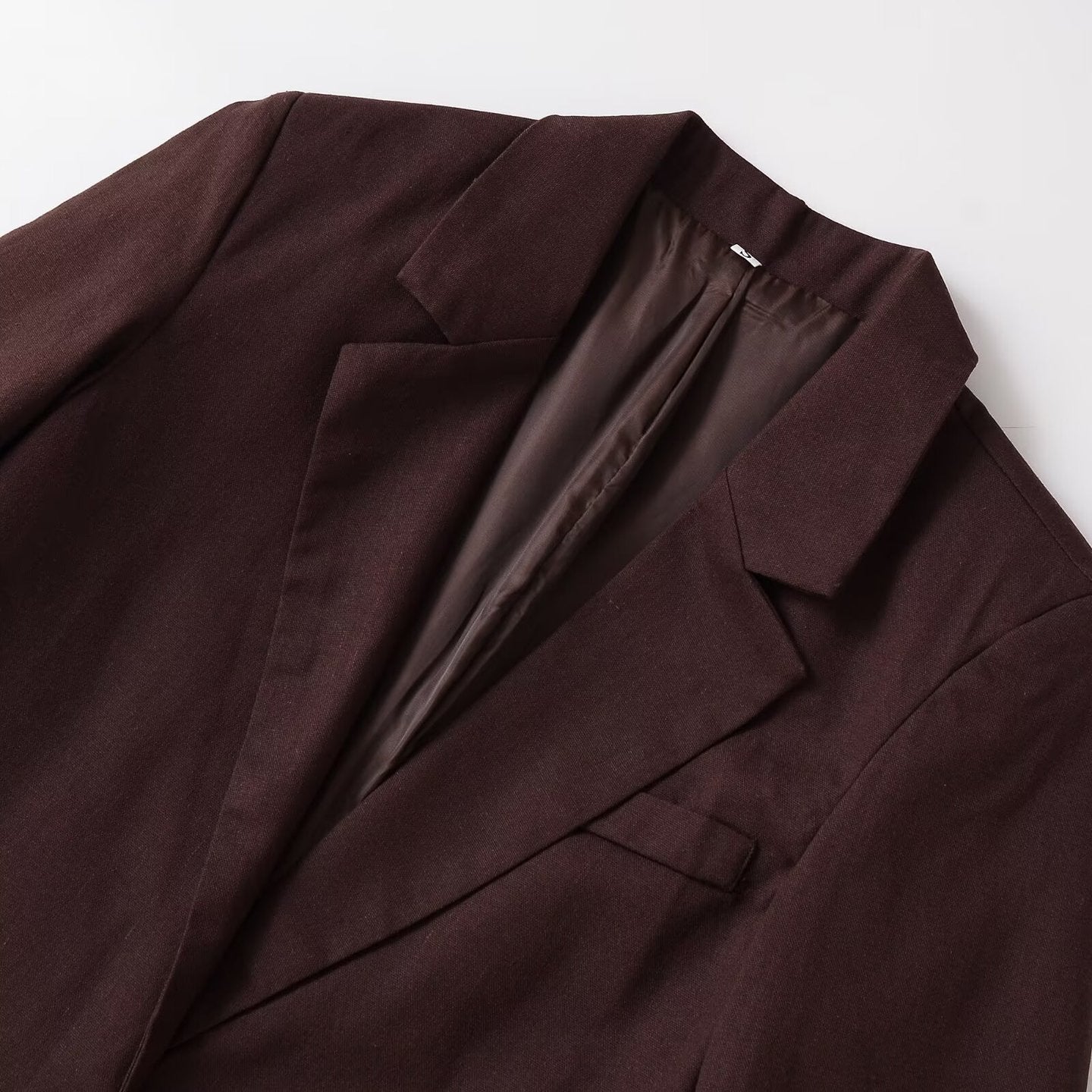 Women's Shoulder-Pad Linen Blend Blazer