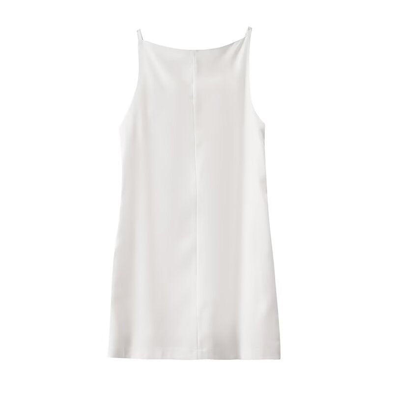 Women's Square-Neck Sleeveless Linen Dress