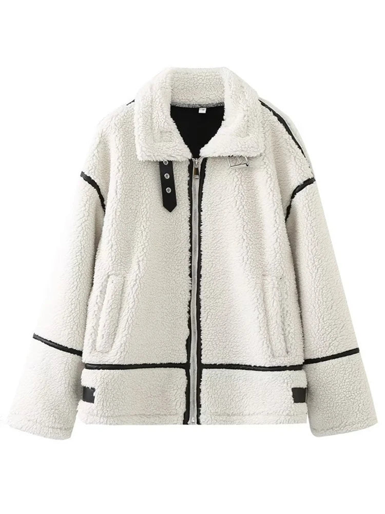 Becimi Women's Long Sleeve Zip Pocket Coat