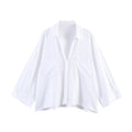 Women's Minimalist Drape Linen Blend Shirt