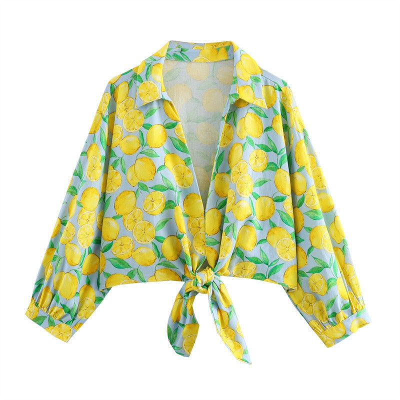 Women's Printed Knot Top & Shorts Set