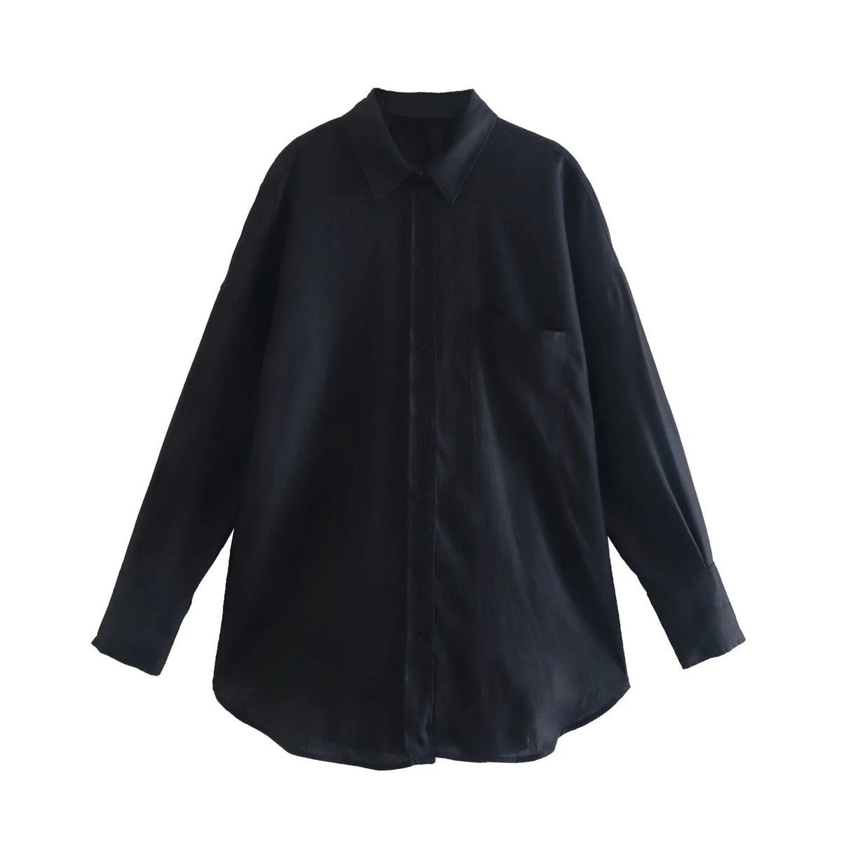 Women's Patch-Pocket Casual Linen Shirt