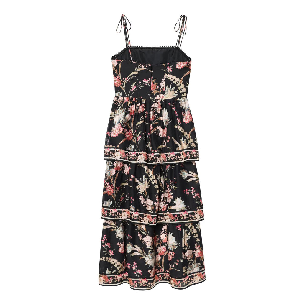 Women's Layered Ethnic Linen Blend Dress
