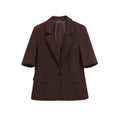 Women's Shoulder-Pad Linen Blend Blazer