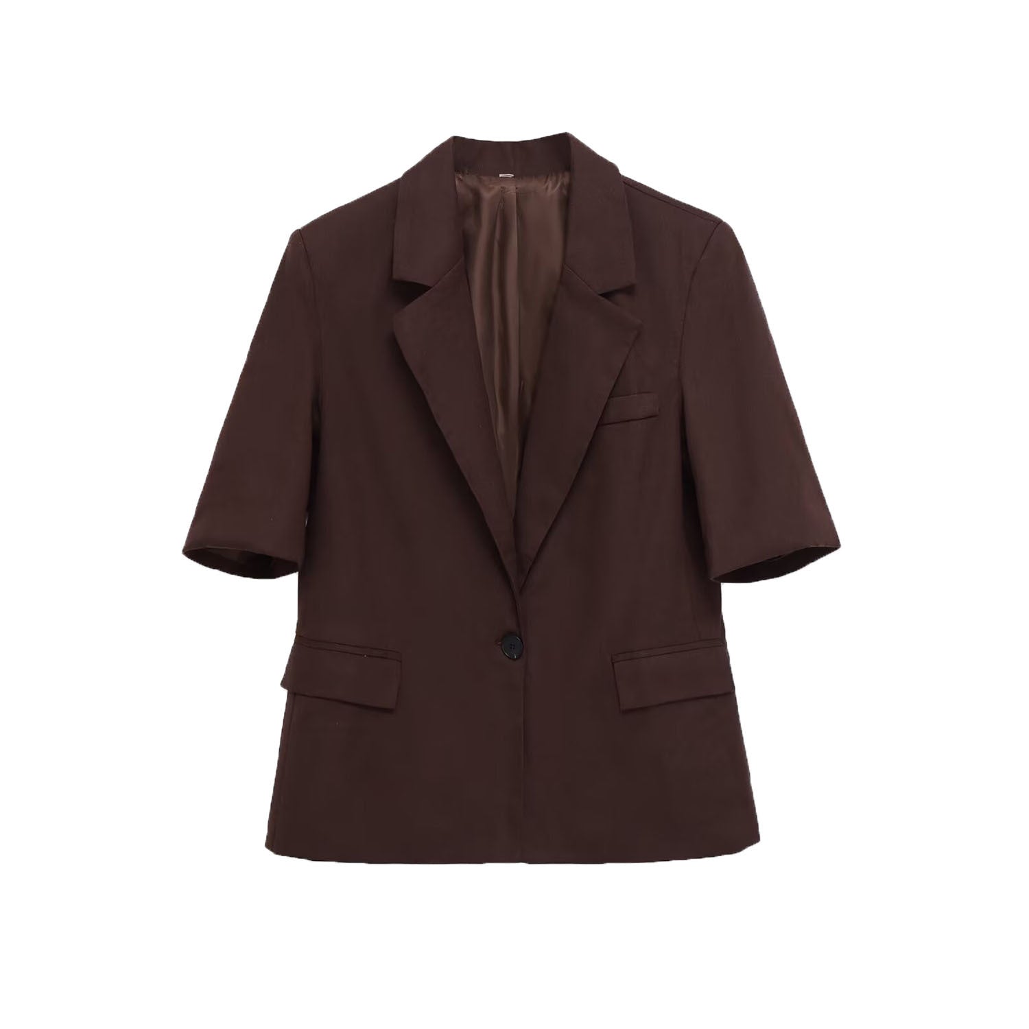 Women's Shoulder-Pad Linen Blend Blazer