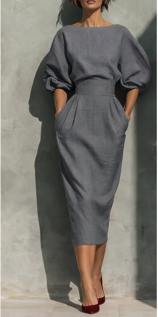 Women's Pleated Lace Midi Two-Piece Set