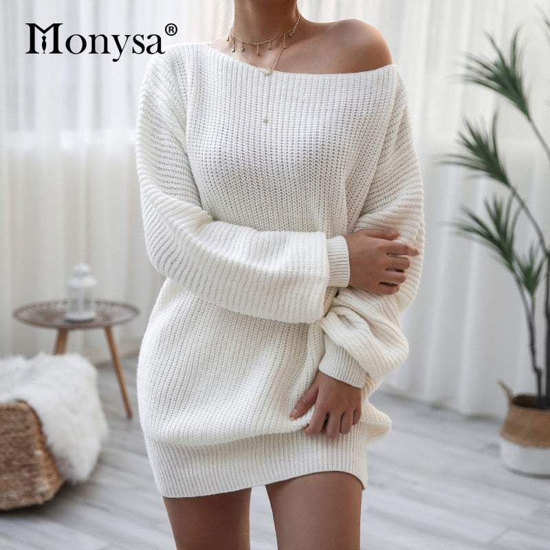 Women's Off-Shoulder Knit Sweater