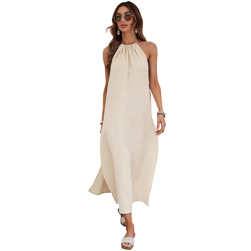 Women's Backless Halter Vacation Dress