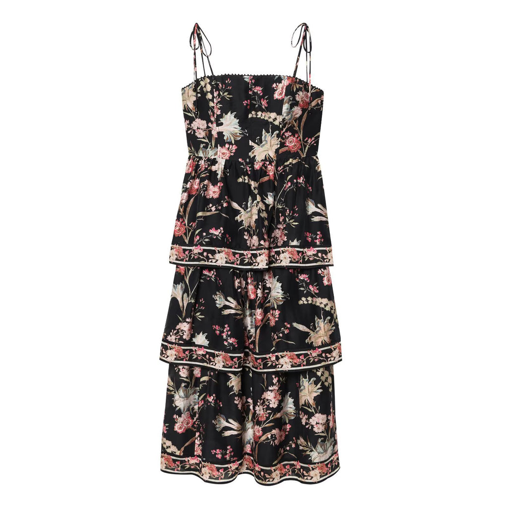 Women's Layered Ethnic Linen Blend Dress