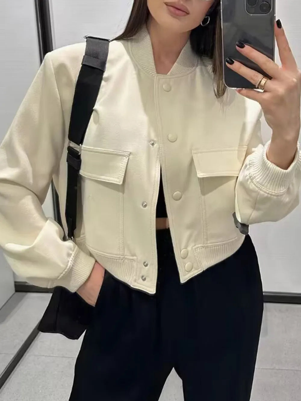 Women's Baseball-Collar Jacket