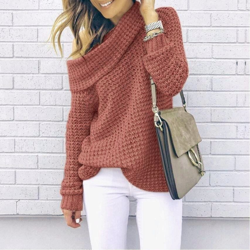 Women's High-Neck Knit Sweater