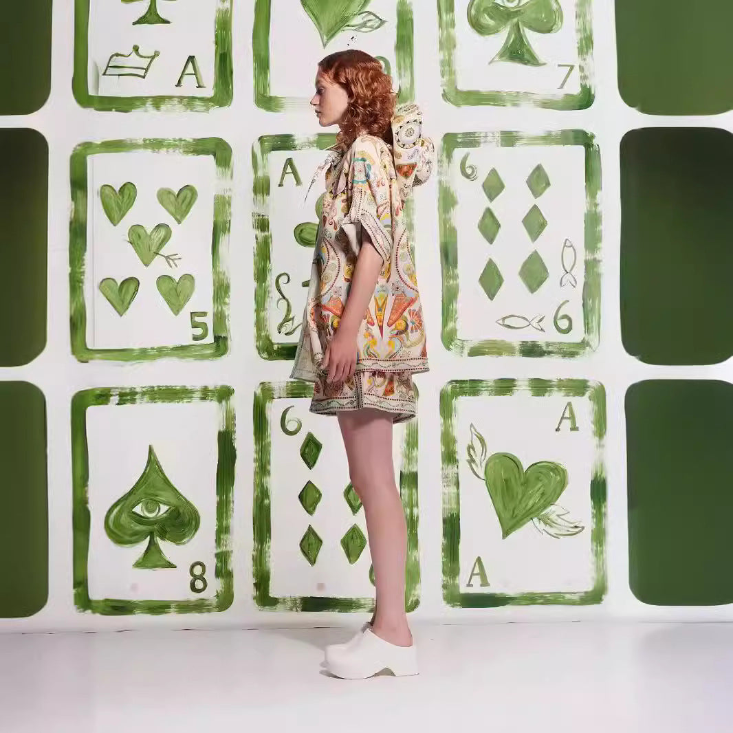 Women's Colorful Linen Blazer & Shorts Set