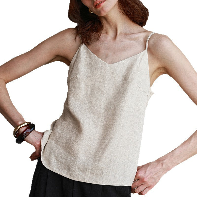 Women's Linen V-Neck Camisole Top