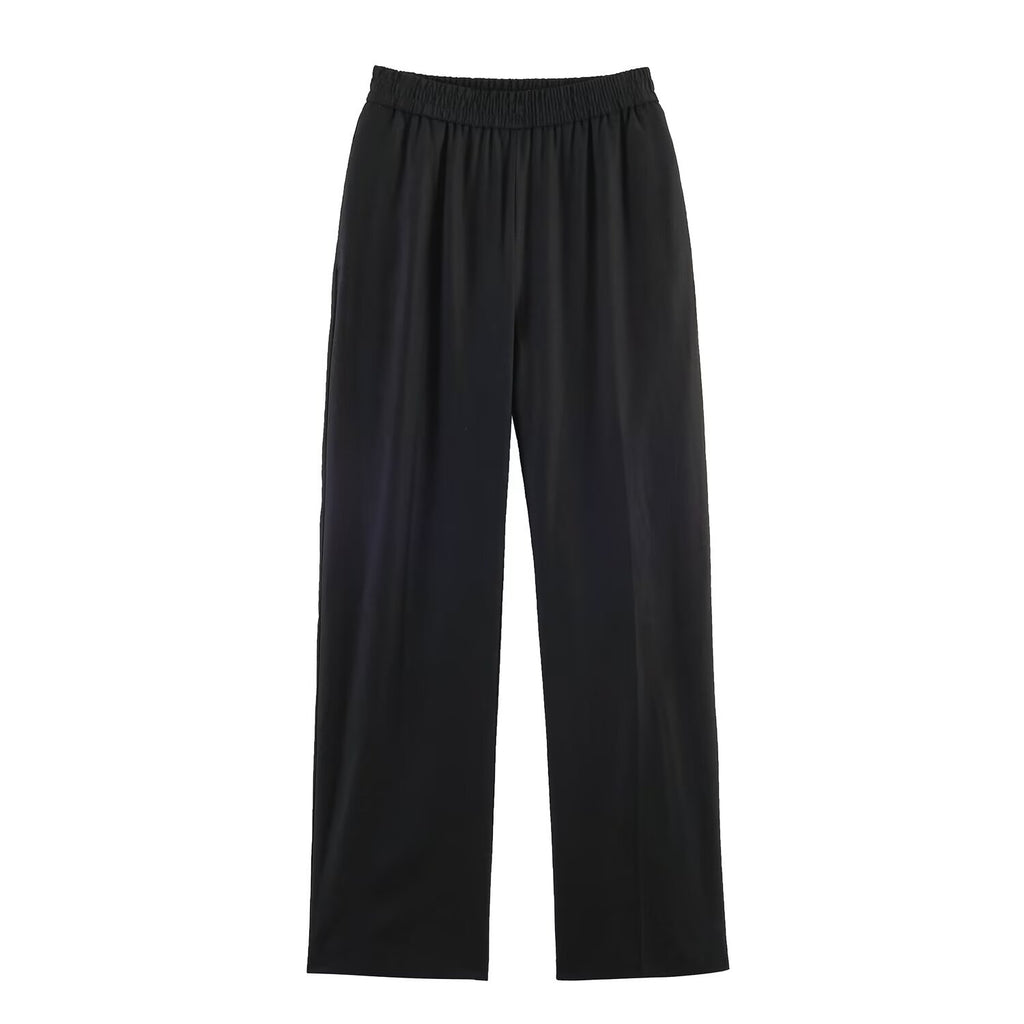Women's Straight-Leg Linen Blend Trousers