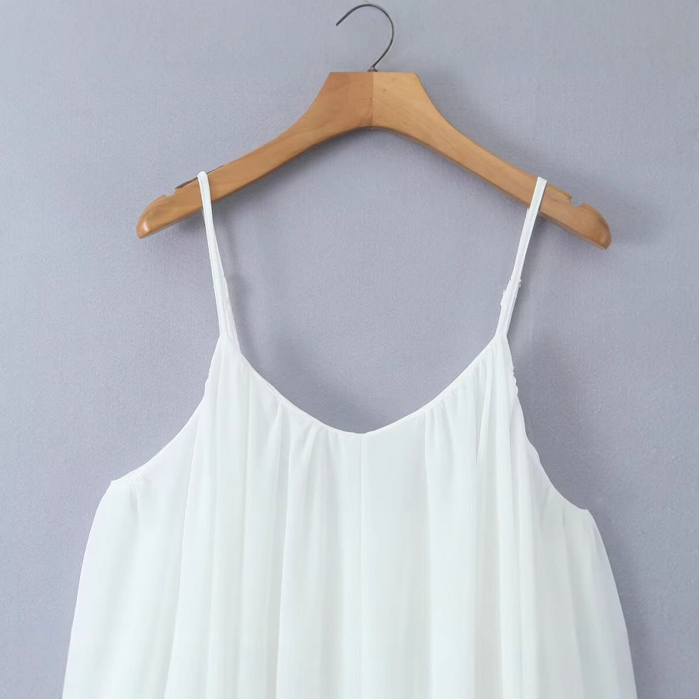 Women's Backless V-Neck Suspender Romper