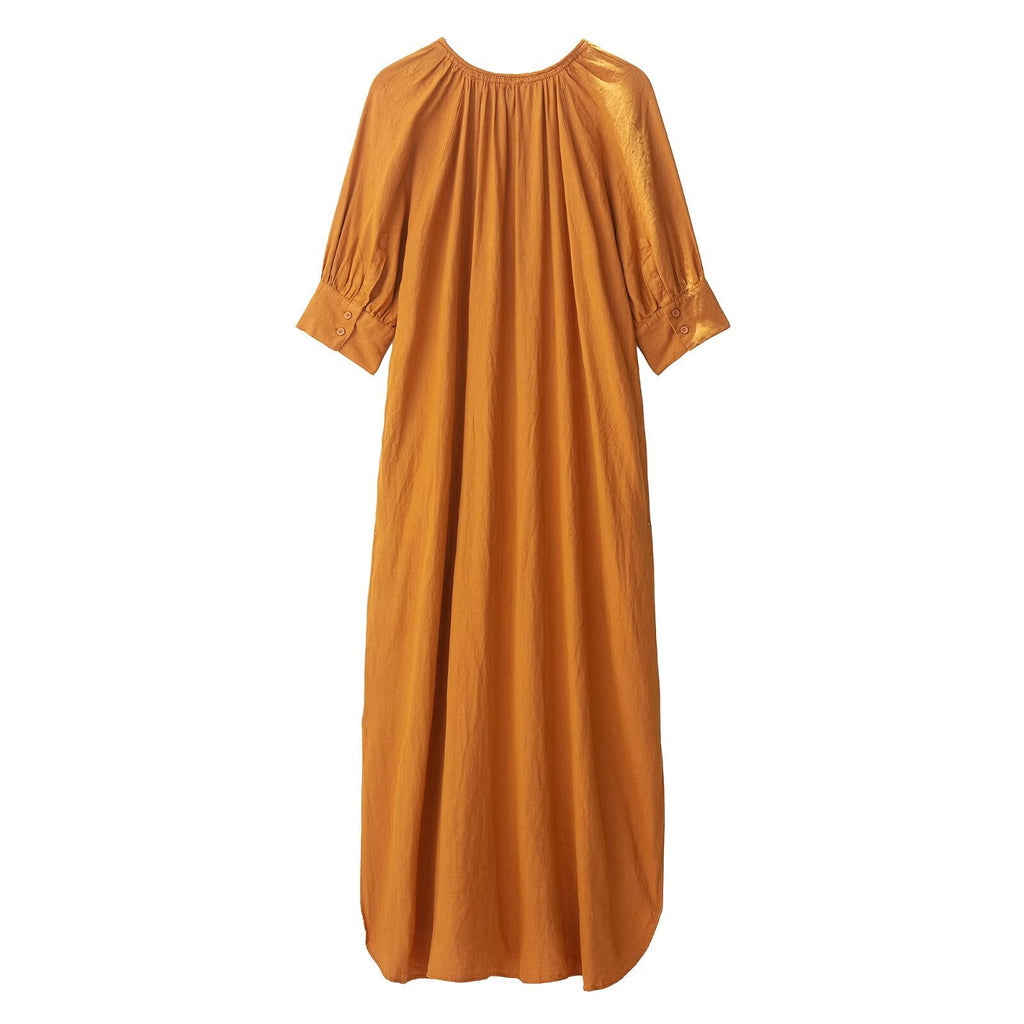 Women's Loose Long-Sleeve Linen Dress