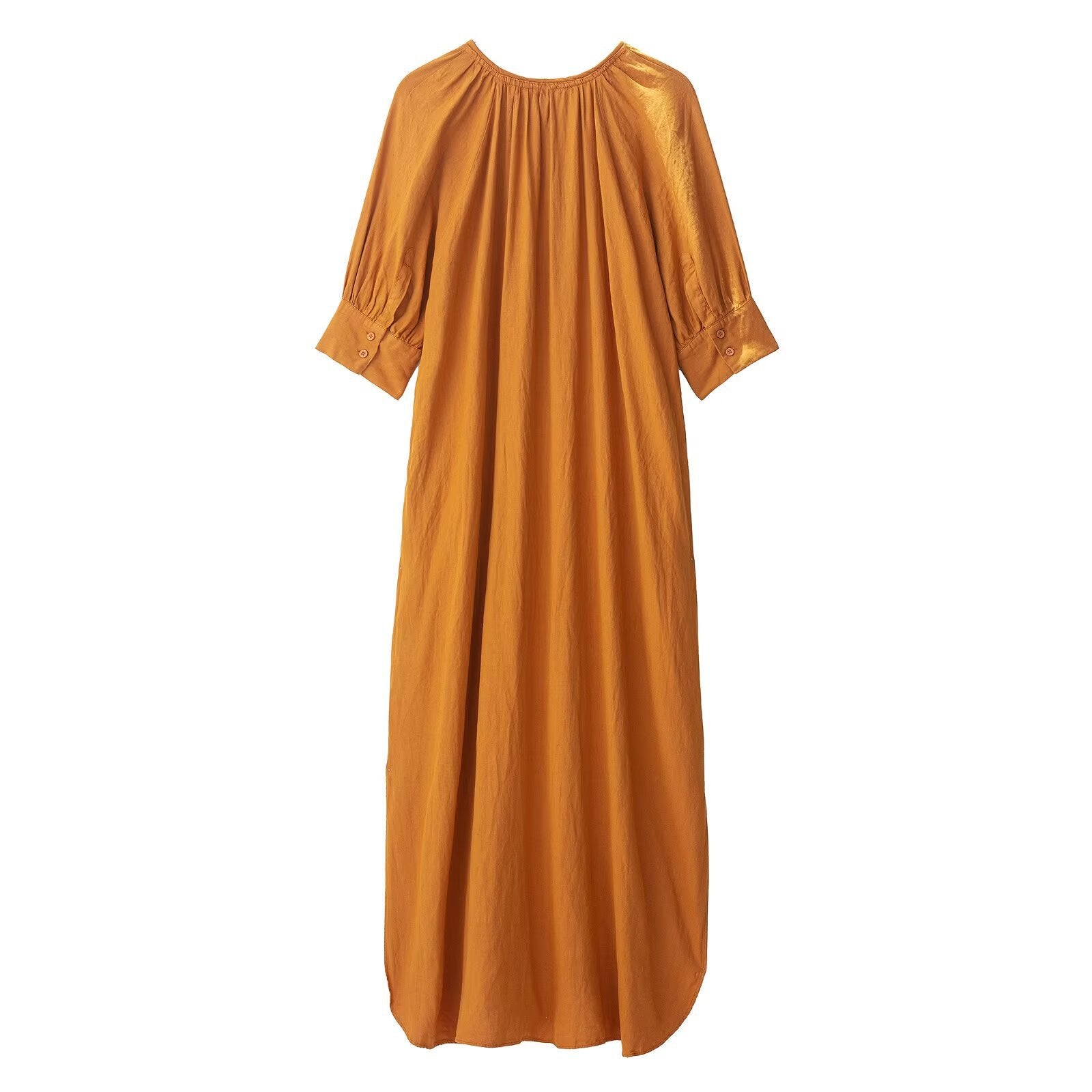 Women's Loose Long-Sleeve Linen Dress