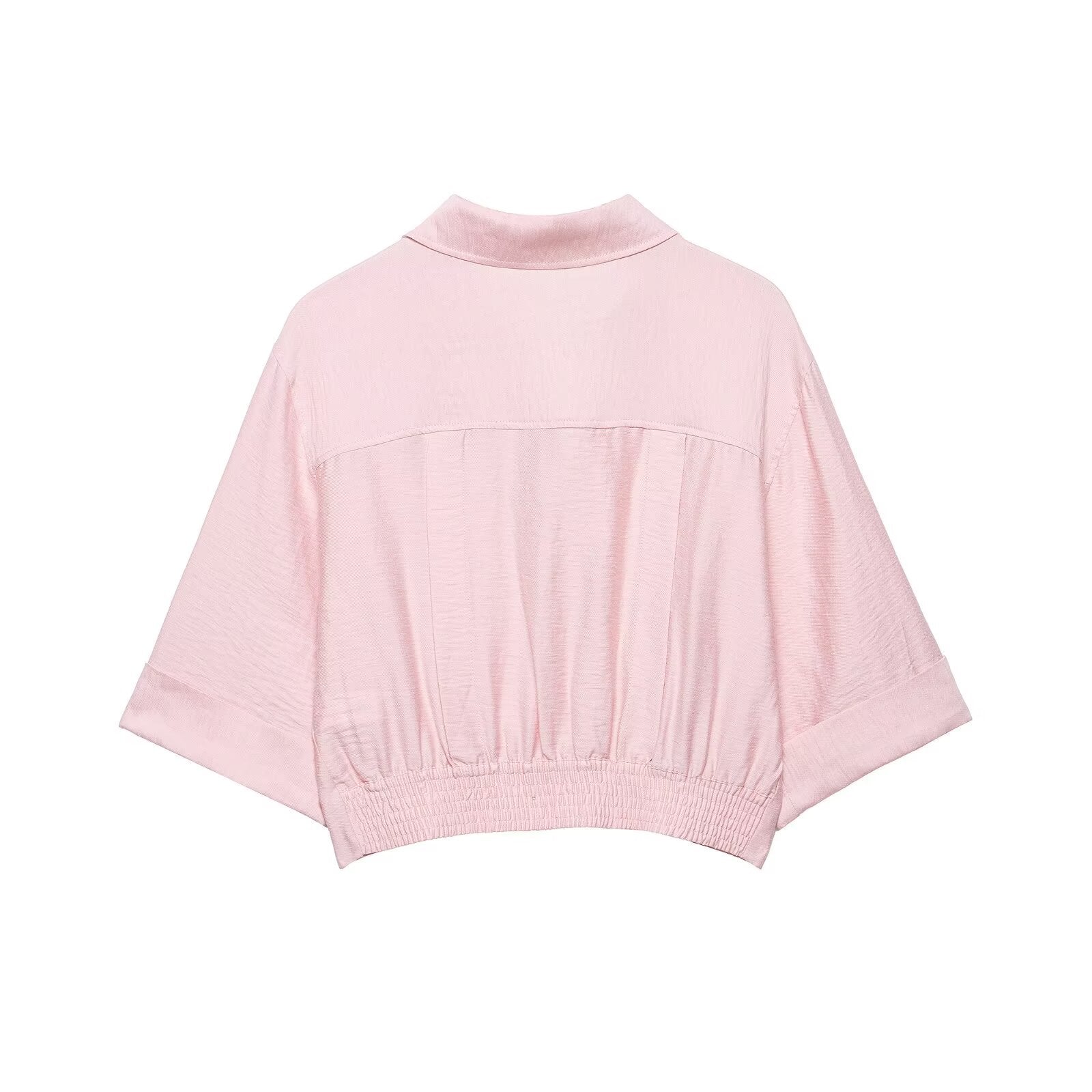 Women's Cropped Linen Blend Shirt