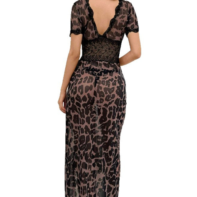 Becimi Women's Slit V-Neck Printed Dress