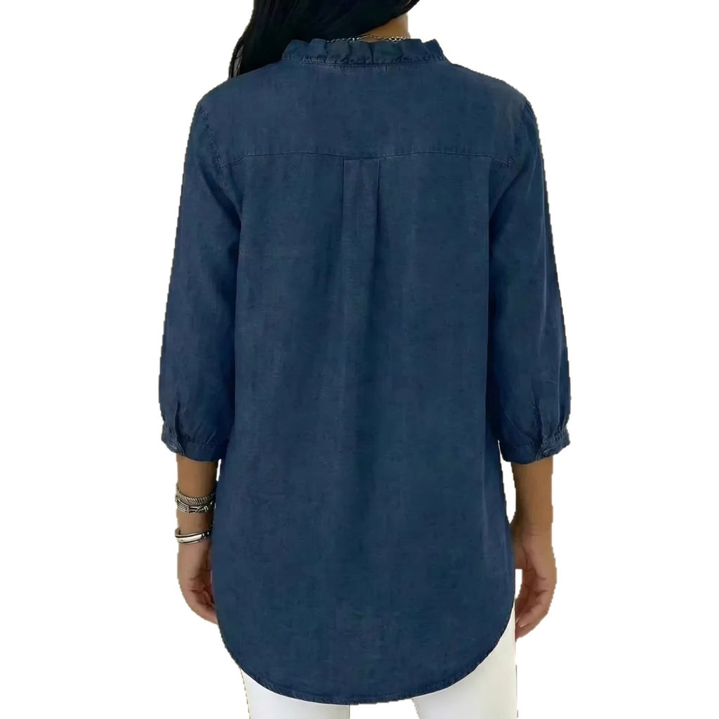 Becimi Women's Ruffle V-Neck Top