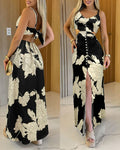 Becimi Women's Slit Strapless Printed Dress