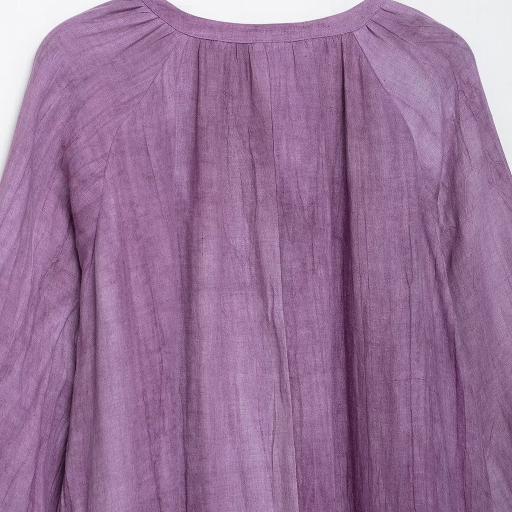 Women's Tie-Dye Linen Maxi Dress