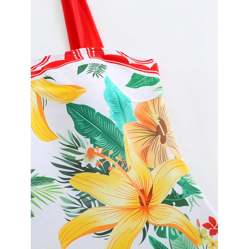 Women's Printed Halter One-Piece Swimsuit