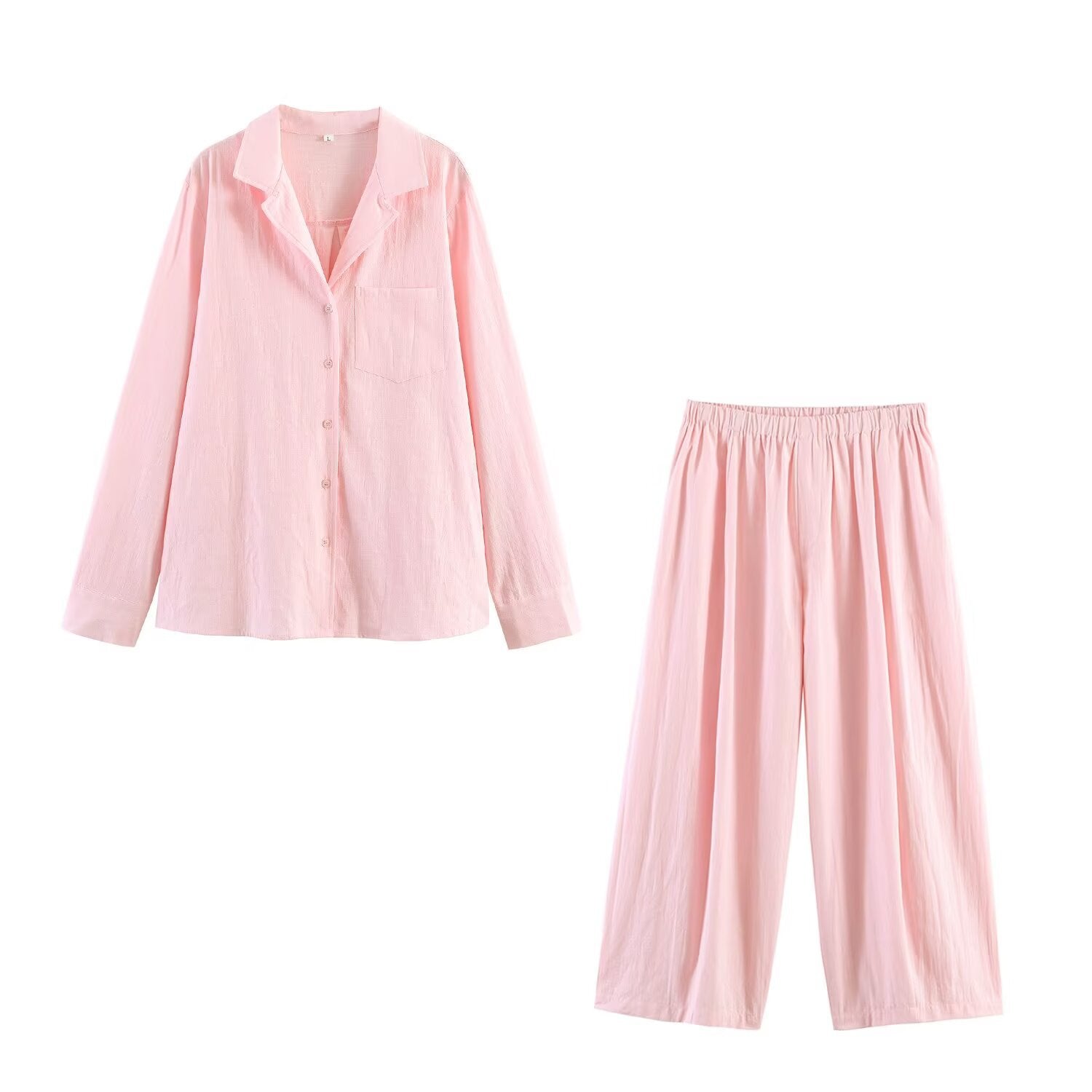 Women's Linen Shirt & Tapered Pants Set