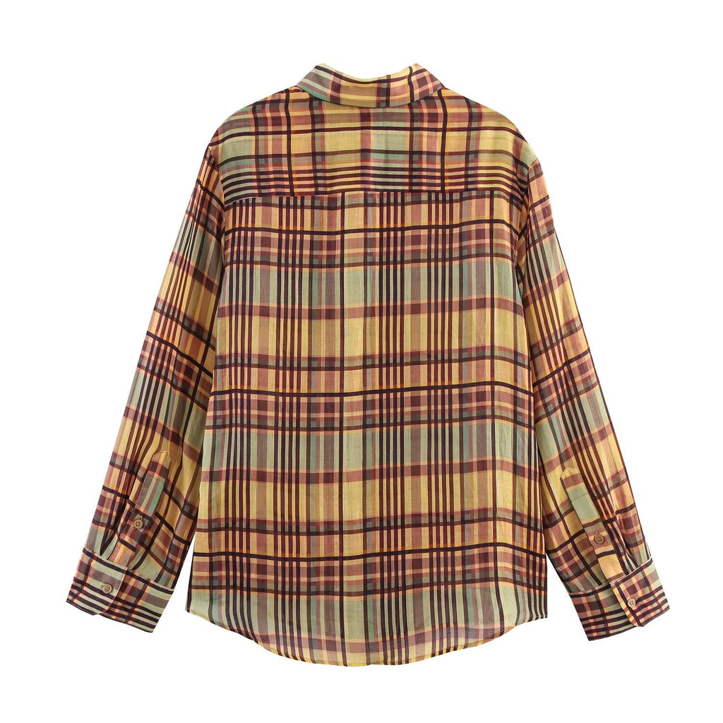 Women's Checked Linen Shirt