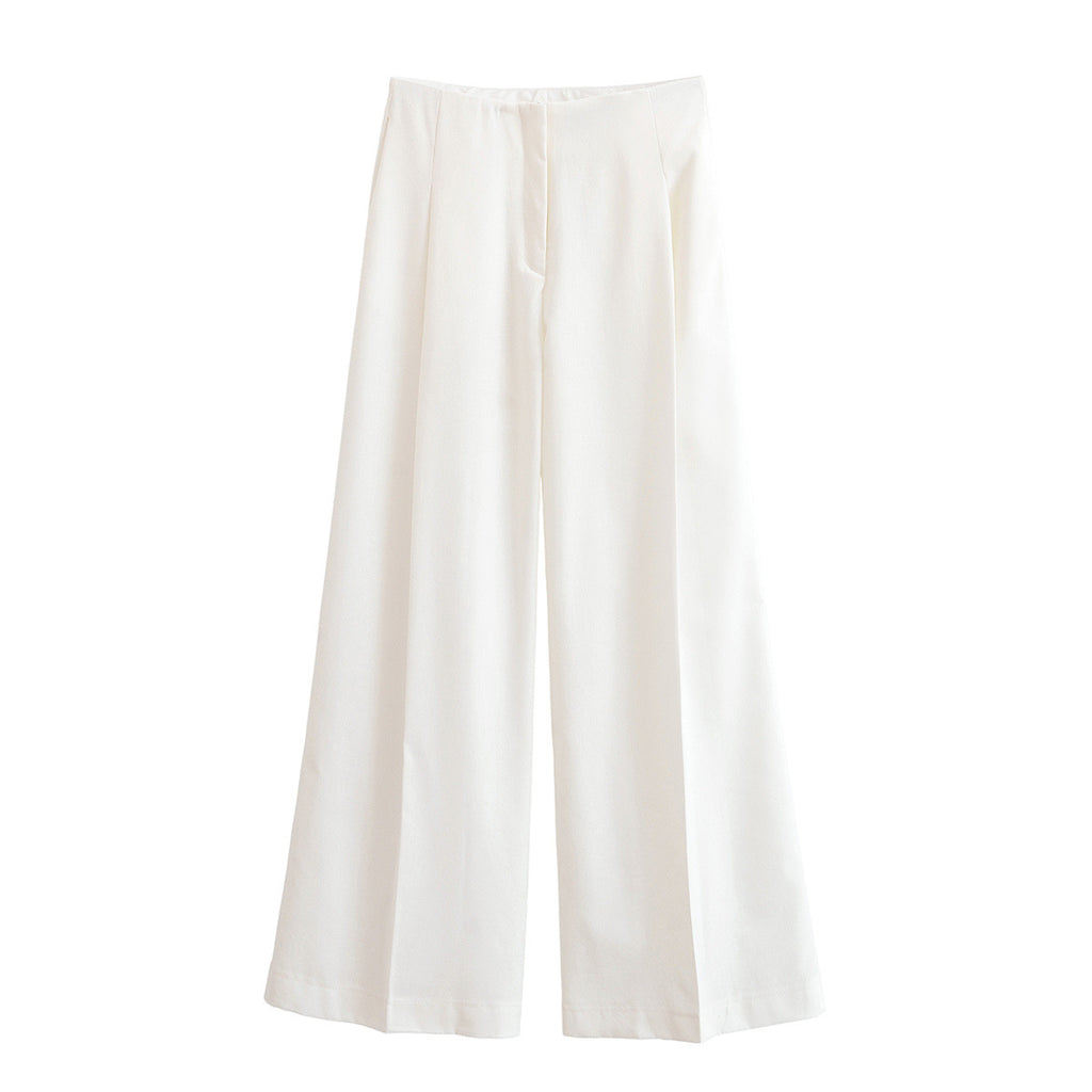 Women's Pleated Linen Blend Trousers