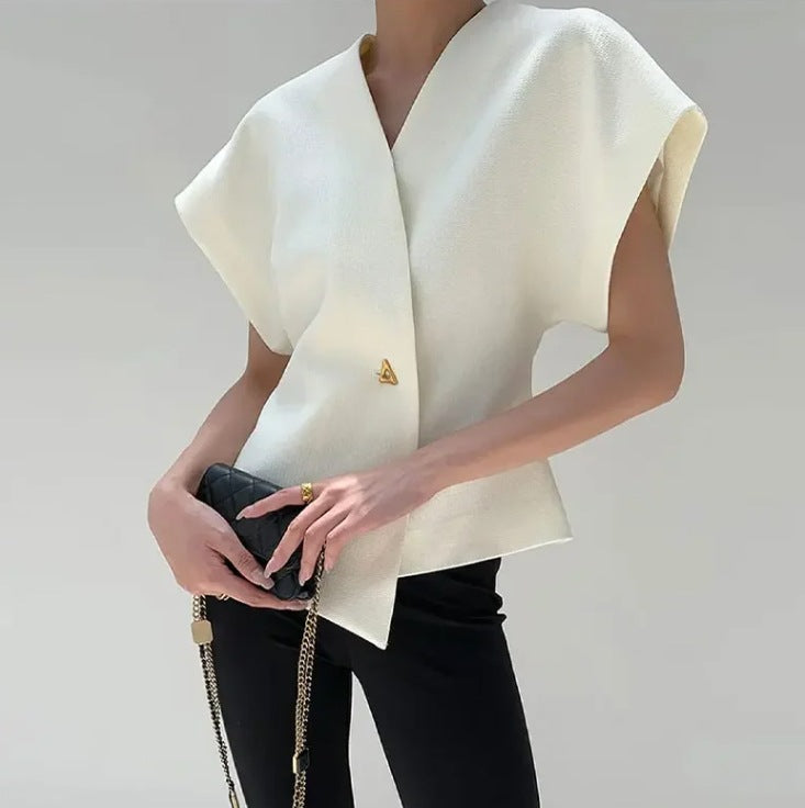 Becimi Women's V-Neck Cardigan Sleeveless Sweater