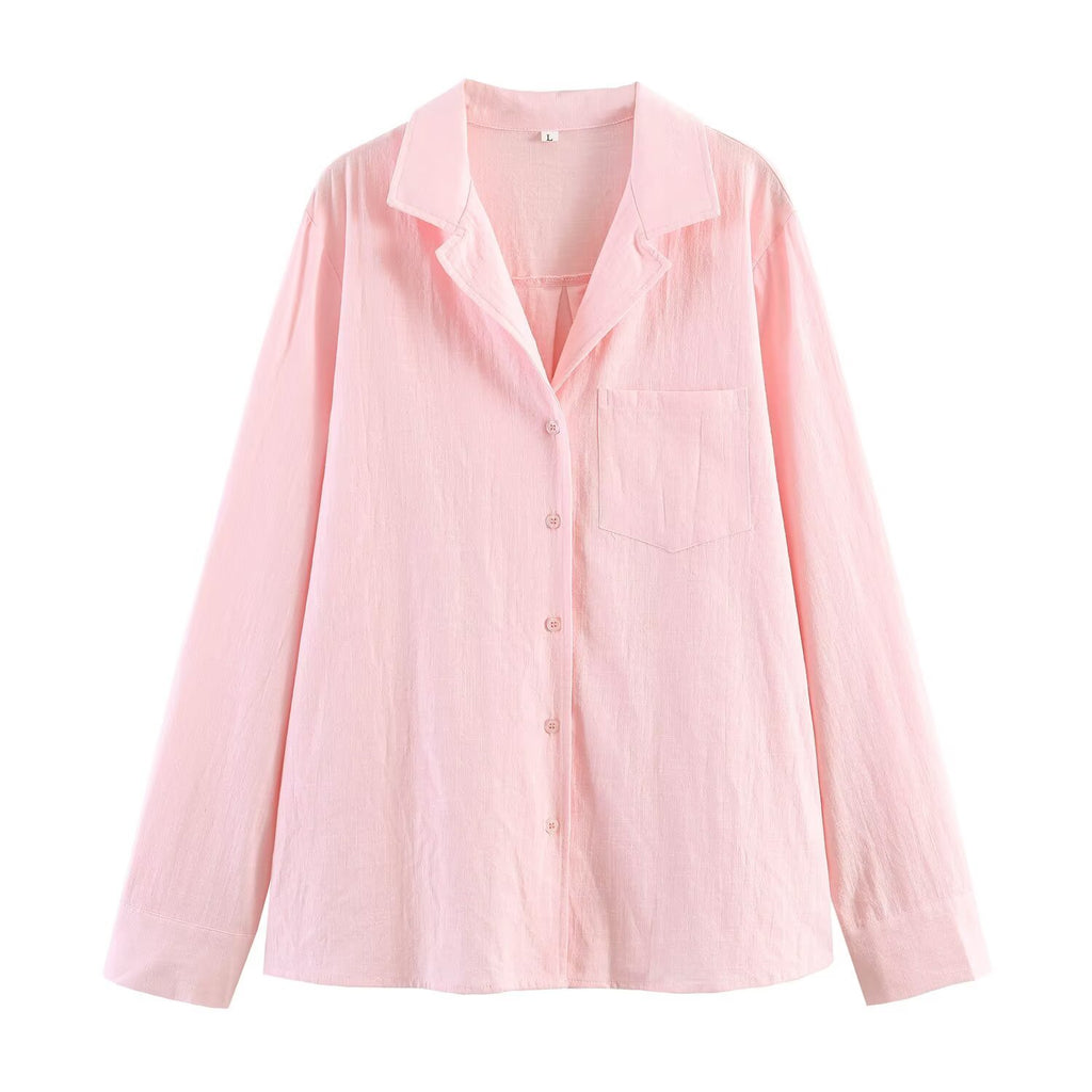 Women's Linen Shirt & Tapered Pants Set