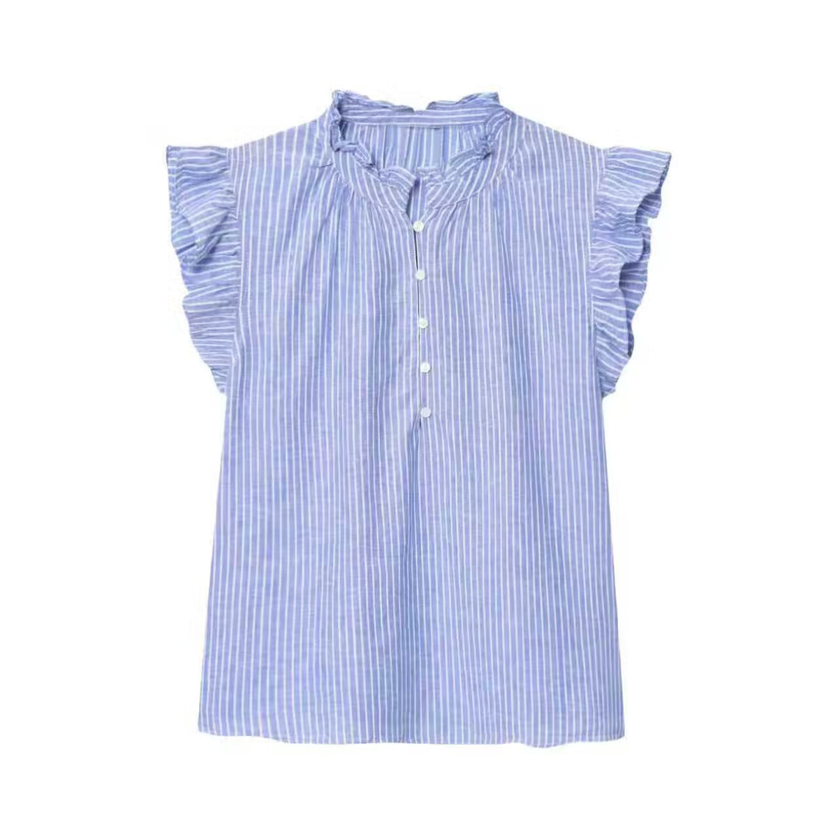 Women's Ruffle-Trim Linen Blend Top