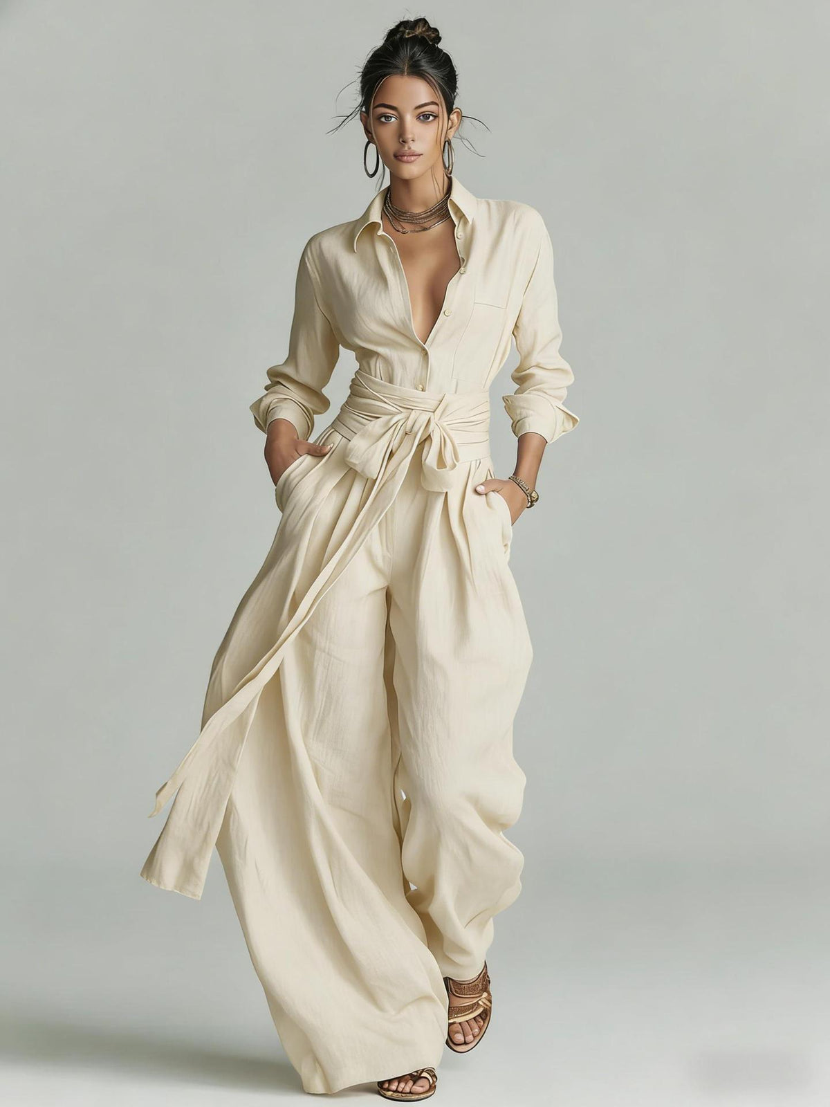 Women's High-Waisted Two-Piece Set