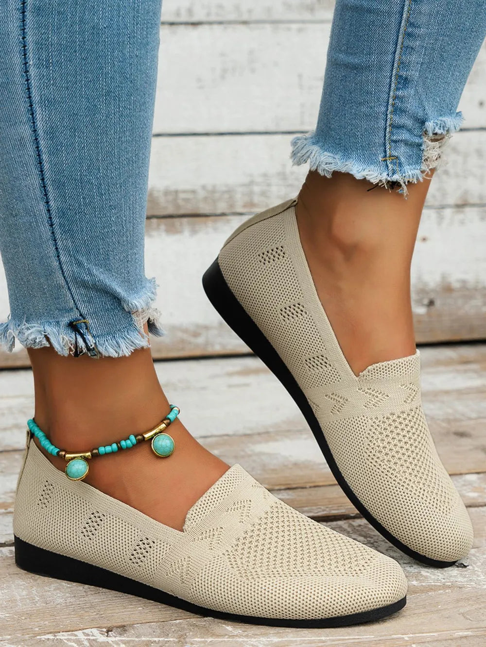 Women's Mesh Round-Toe Flats