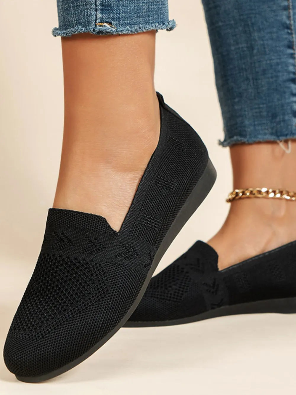 Women's Mesh Round-Toe Flats