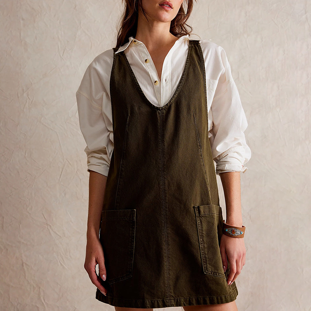 Women's A-Line Sleeveless Backless Dress
