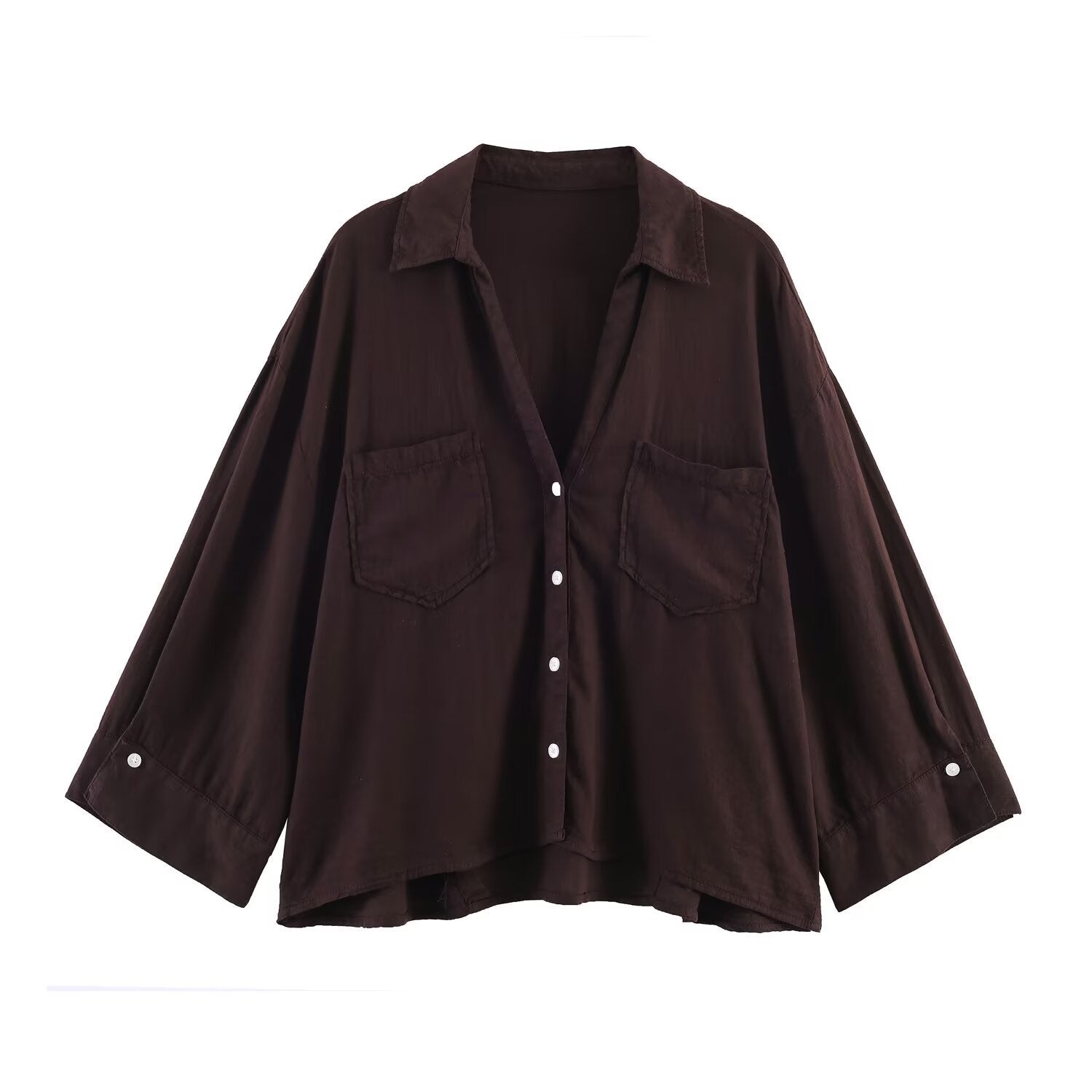 Women's Minimalist Drape Linen Blend Shirt