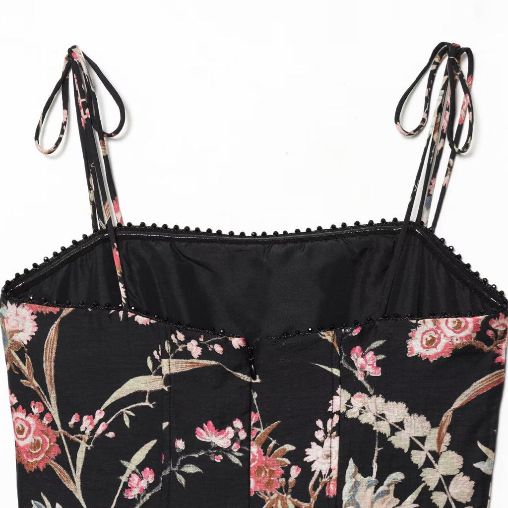 Women's Layered Ethnic Linen Blend Dress