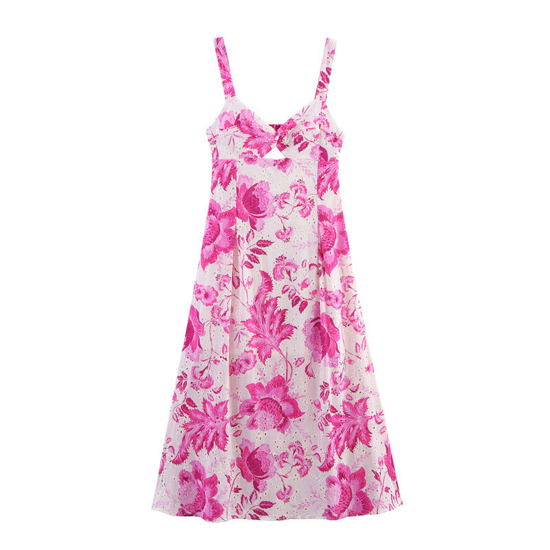 Women's Embroidered Cutout Midi Dress