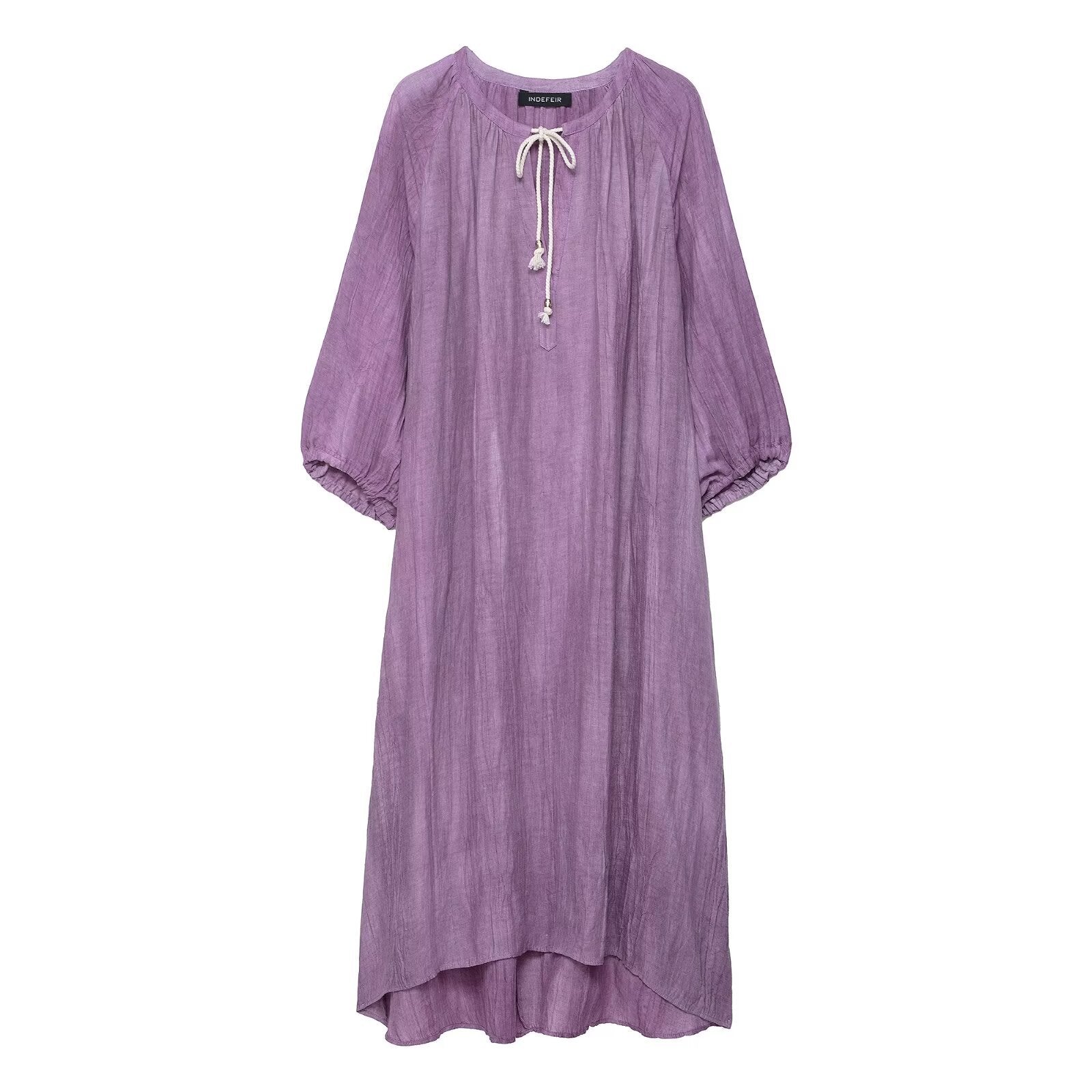 Women's Tie-Dye Linen Maxi Dress