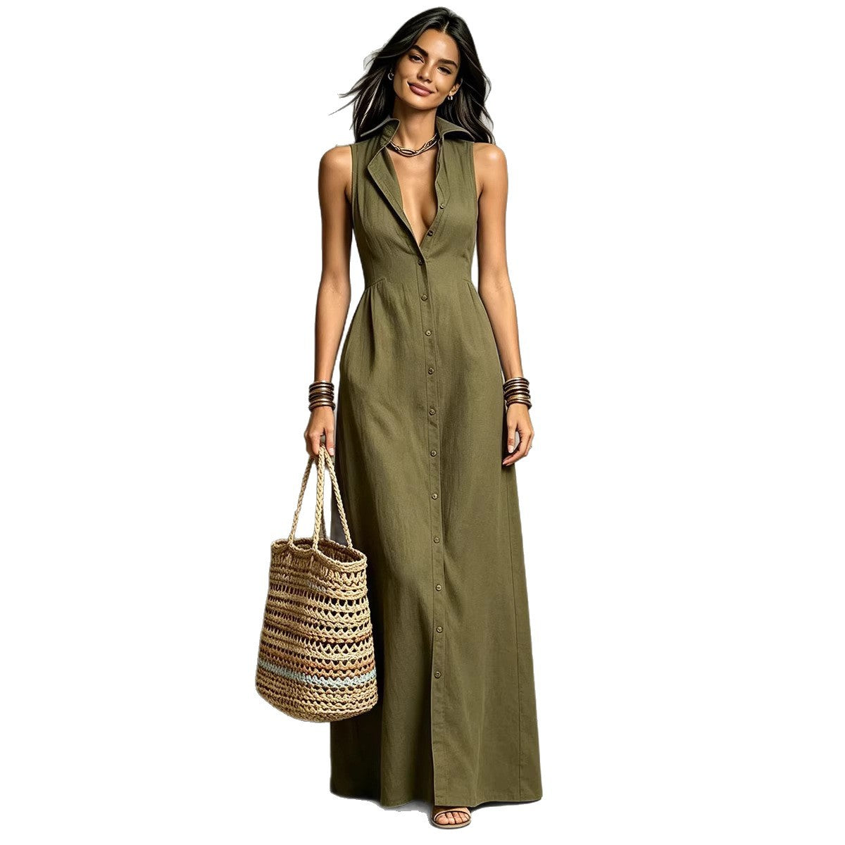 Becimi Women's Sleeveless Pocket Dress
