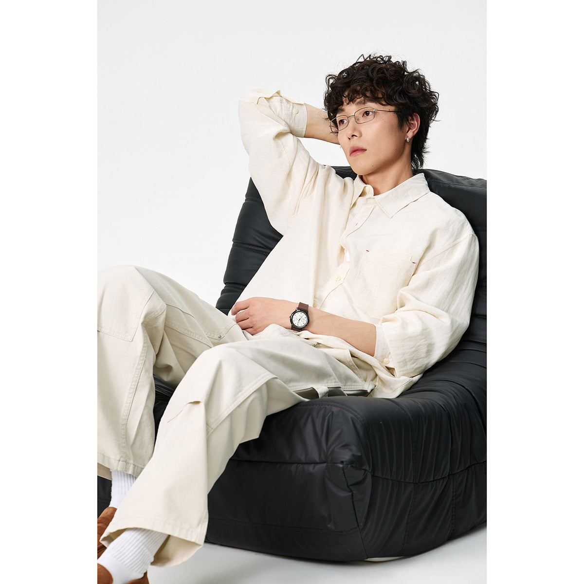 Women's Loose Long-Sleeve Linen Shirt