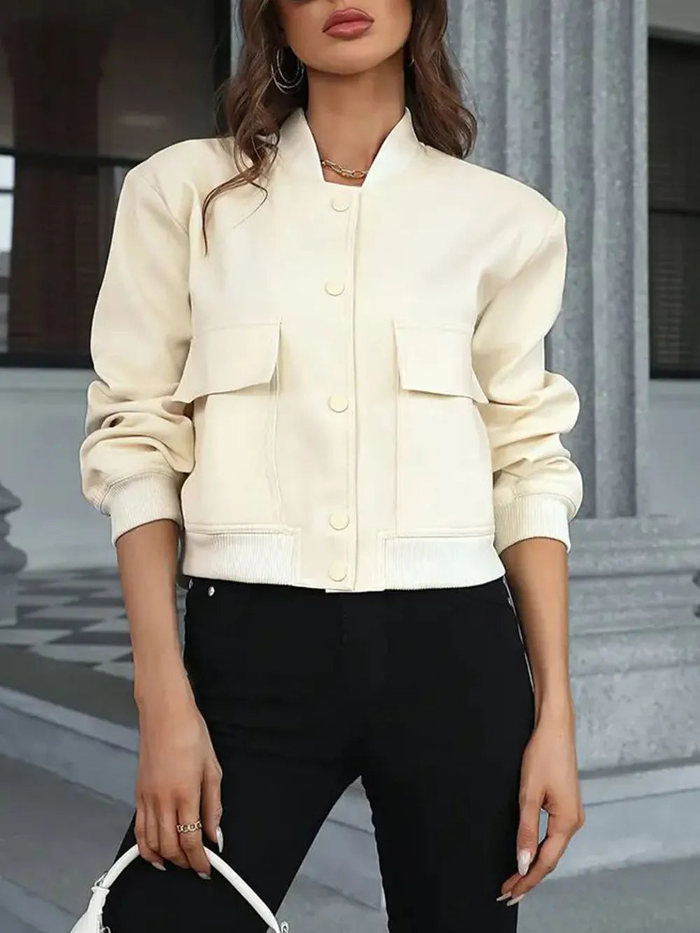 Becimi Women's Long Sleeve Pocket Coat