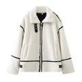 Becimi Women's Long Sleeve Zip Pocket Coat