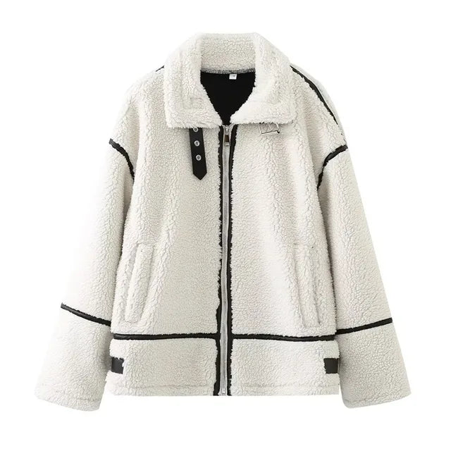 Becimi Women's Long Sleeve Zip Pocket Coat