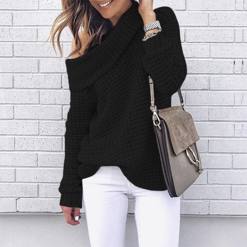 Women's High-Neck Knit Sweater
