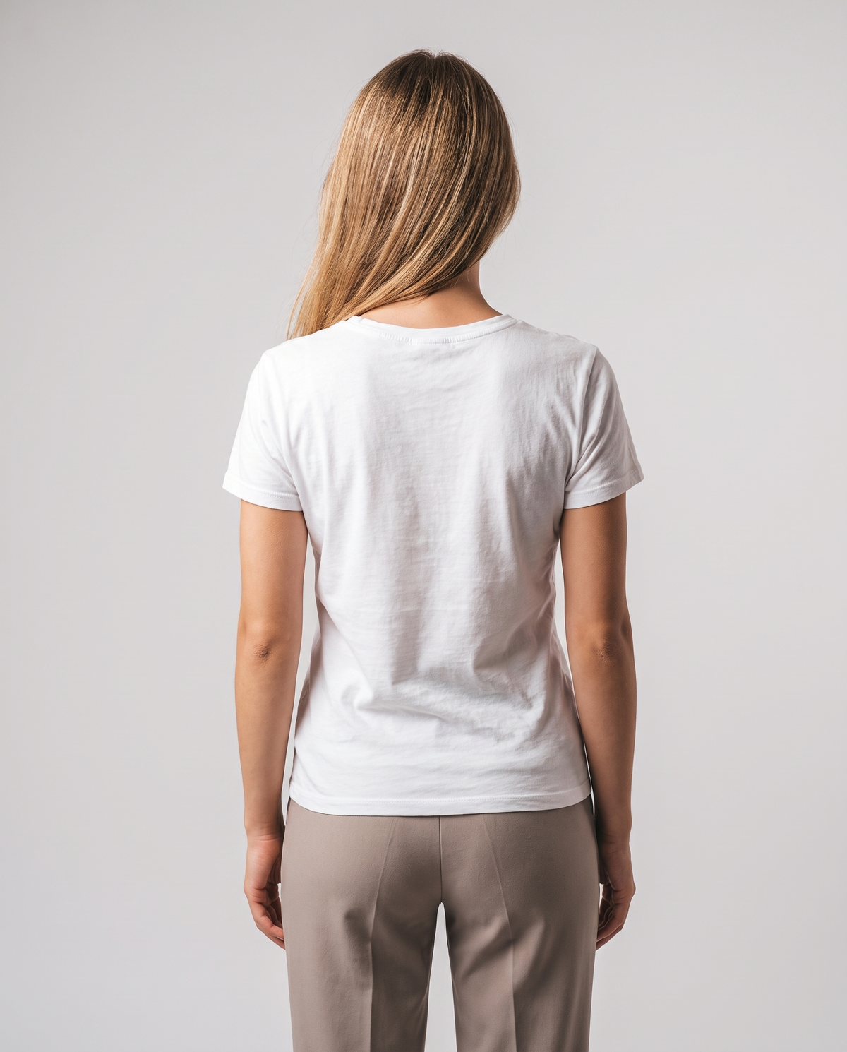 Cotton knotted-front T-shirt, back view