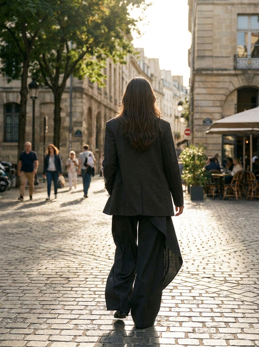 Balloon wide-leg pants, back view